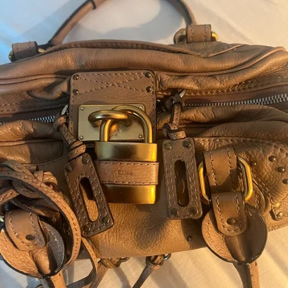 Chloe Tan Leather Satchel with Gold Hardware - Picture 4 of 9